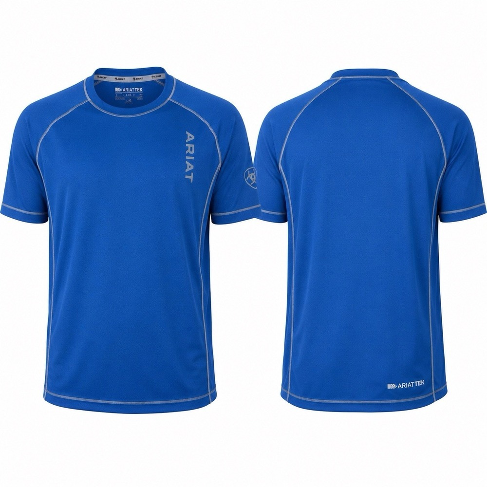 NWT AriatTEK 360 Airflow T-Shirt Men’s Small Blue Performance Short Sleeve